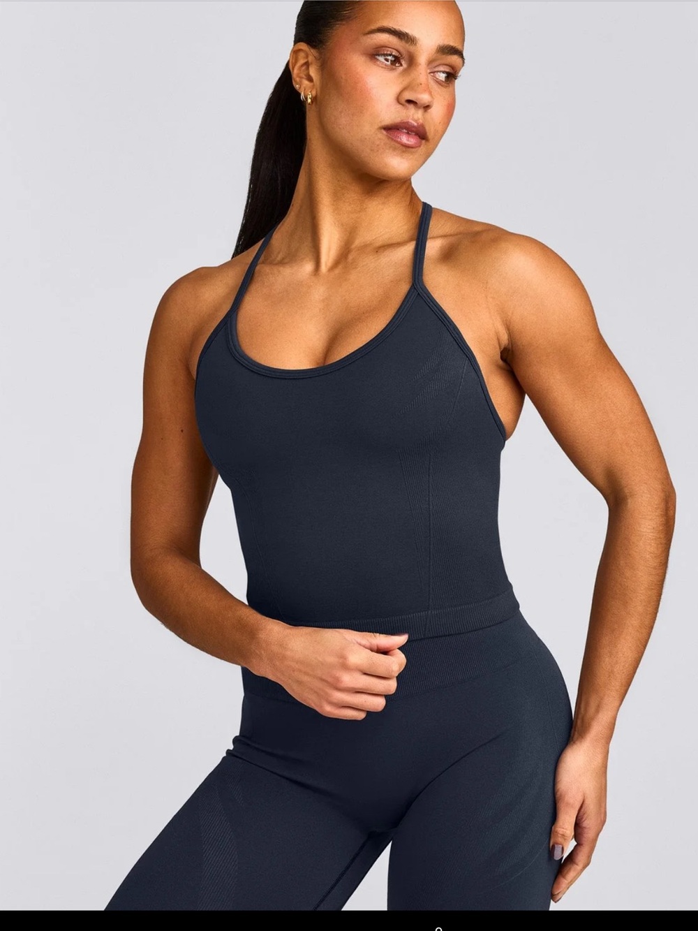 Oner Active - ENHANCELIFT SEAMLESS STRAPPY RACER TANK TOP WITH BUILT IN BRA